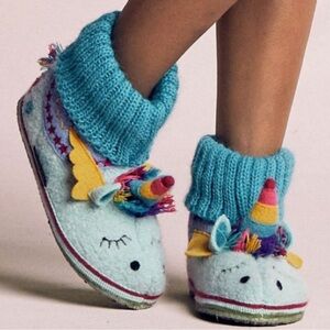 NWT Garnet Hill Kids wool unicorn slippers 4